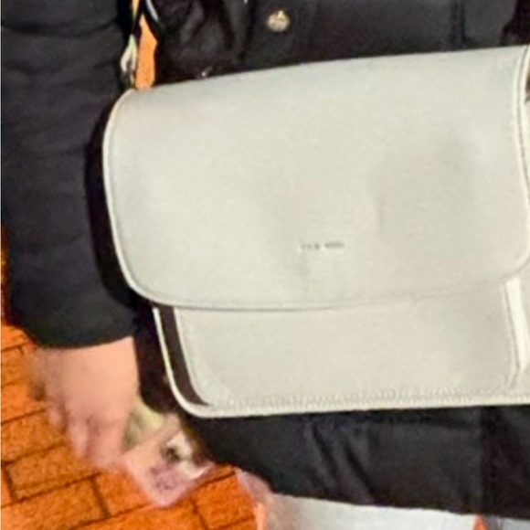 PIXIE MOOD Vegan Leather Large Crossbody Mint Blue/Grey Bag - Picture 4 of 5